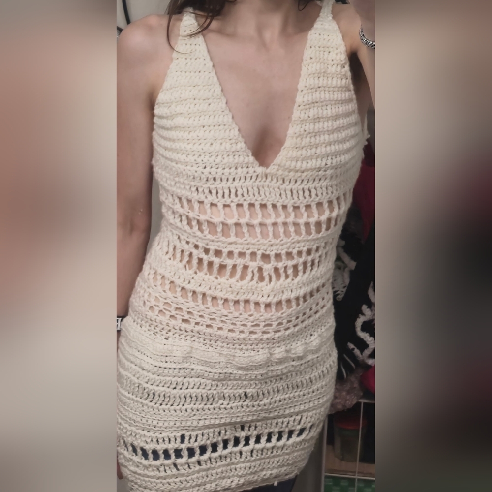 Backless Crochet Midi Dress